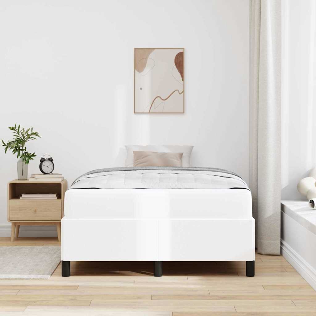 Cadre de lit avec matelas Blanc 120 x 190 cm tissu - XIOS