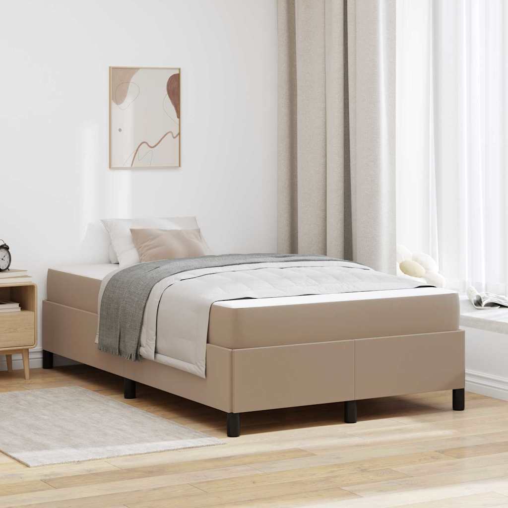 Cadre de lit avec matelas Cappuccino 120 x 190 cm tissu - XIOS