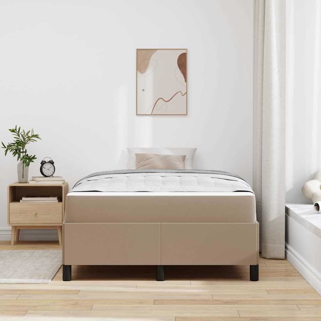 Cadre de lit avec matelas Cappuccino 120 x 190 cm tissu - XIOS
