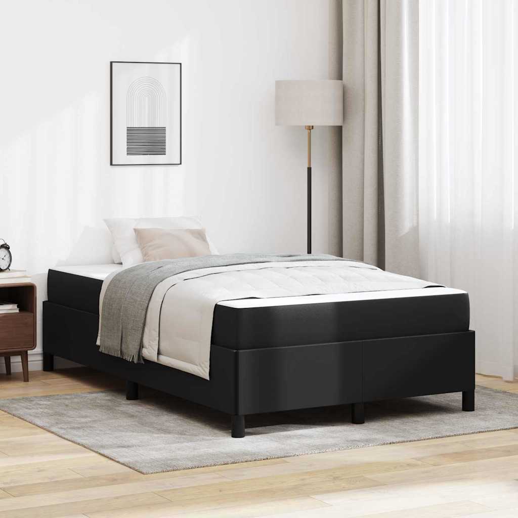 Cadre de lit avec matelas Noir 120 x 200 cm tissu - XIOS