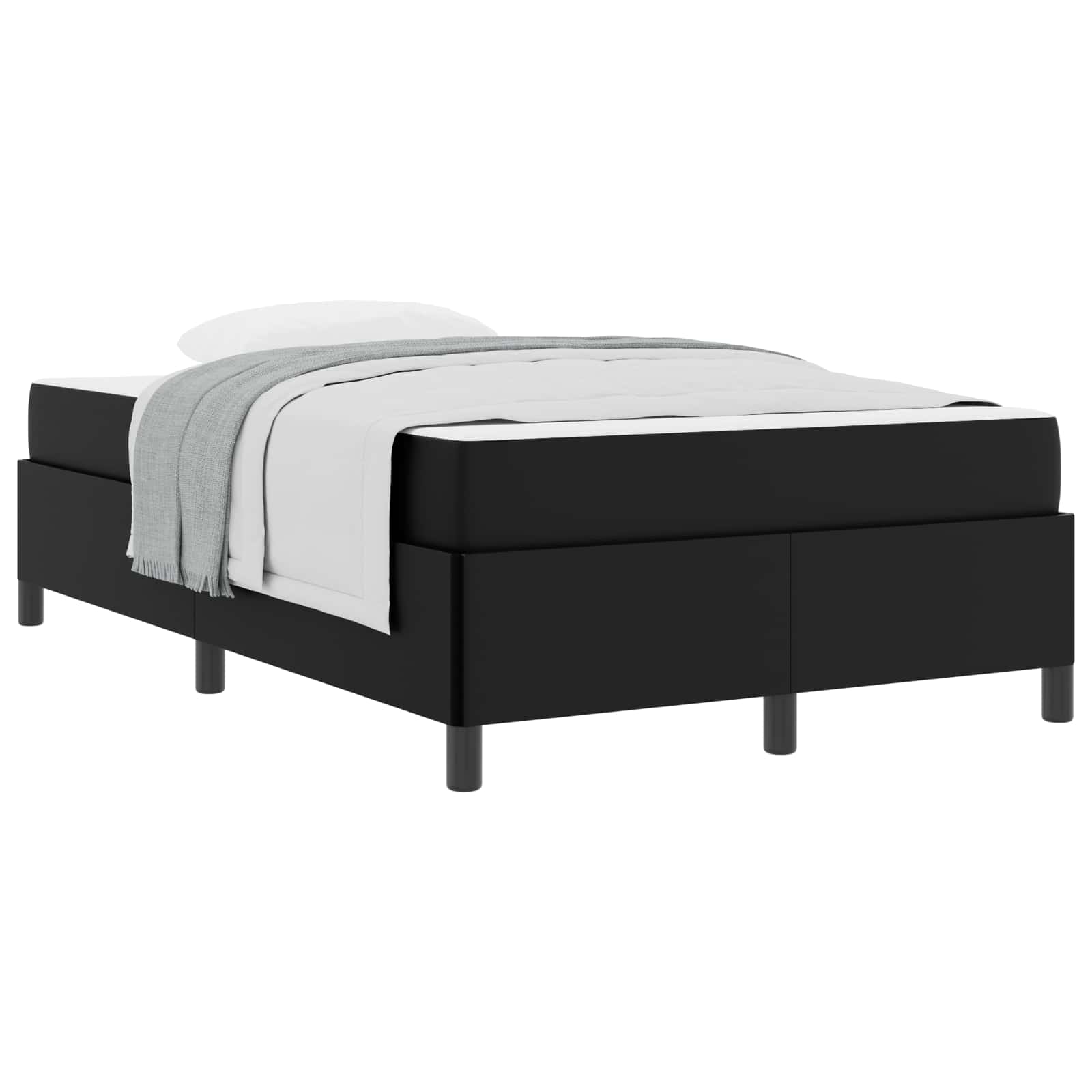 Cadre de lit avec matelas Noir 120 x 200 cm tissu - XIOS