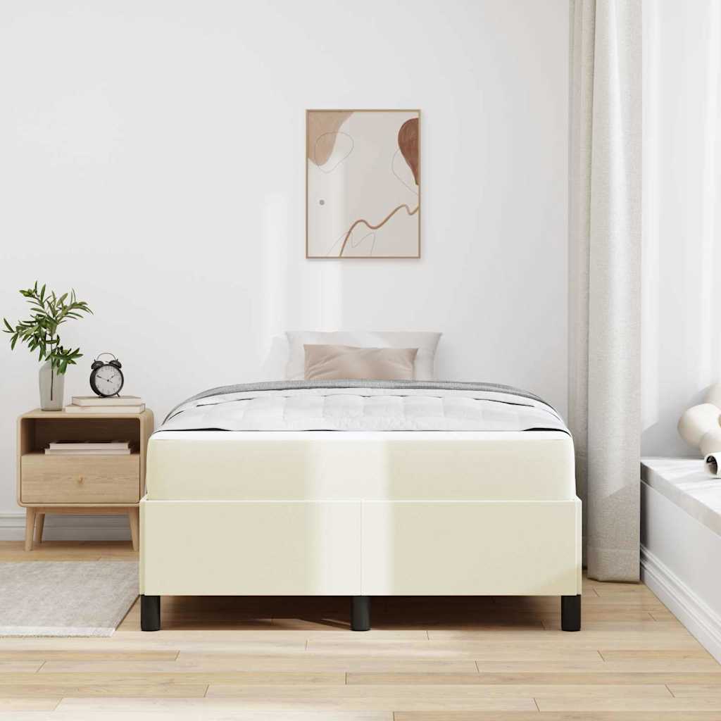 Cadre de lit avec matelas Crème 120 x 200 cm tissu - XIOS