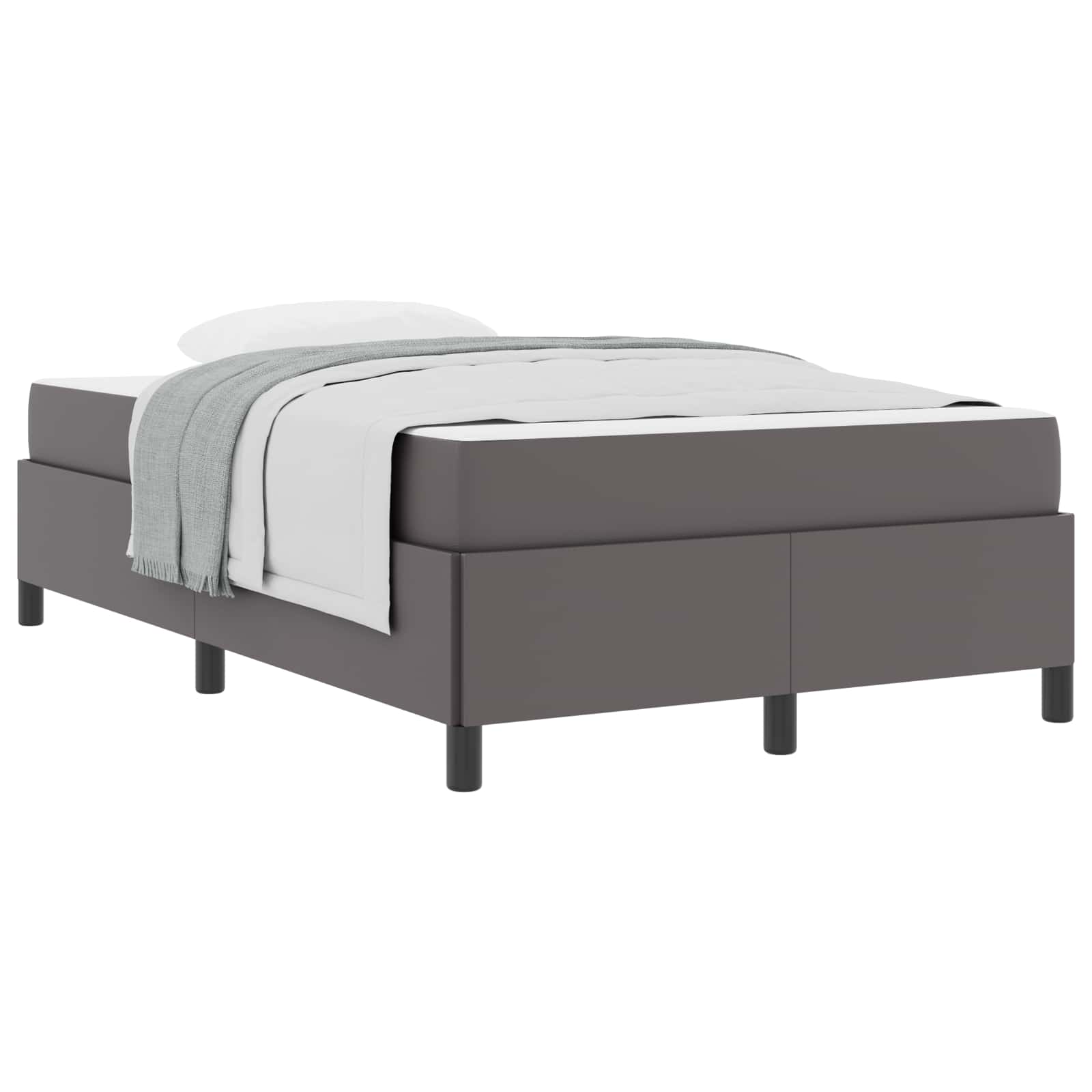 Cadre de lit avec matelas Gris 120 x 200 cm tissu - XIOS