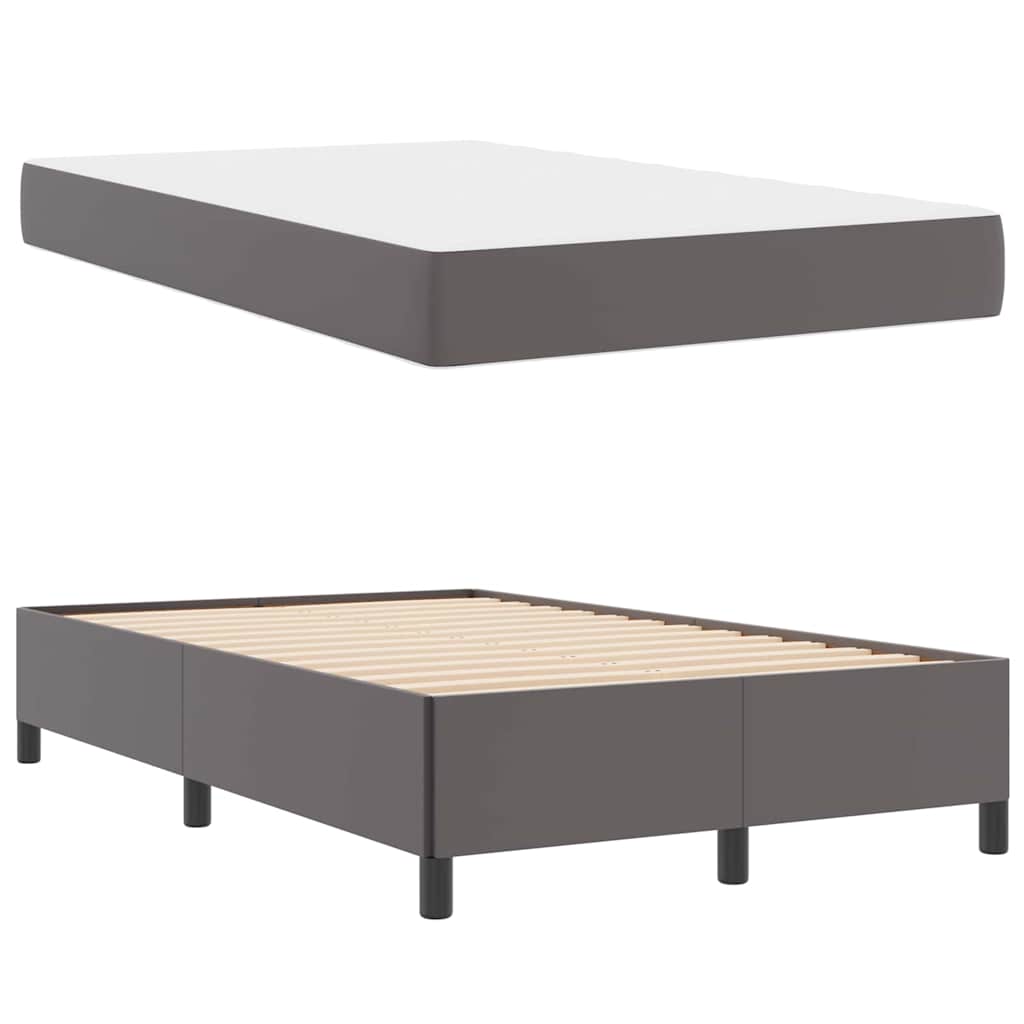 Cadre de lit avec matelas Gris 120 x 200 cm tissu - XIOS