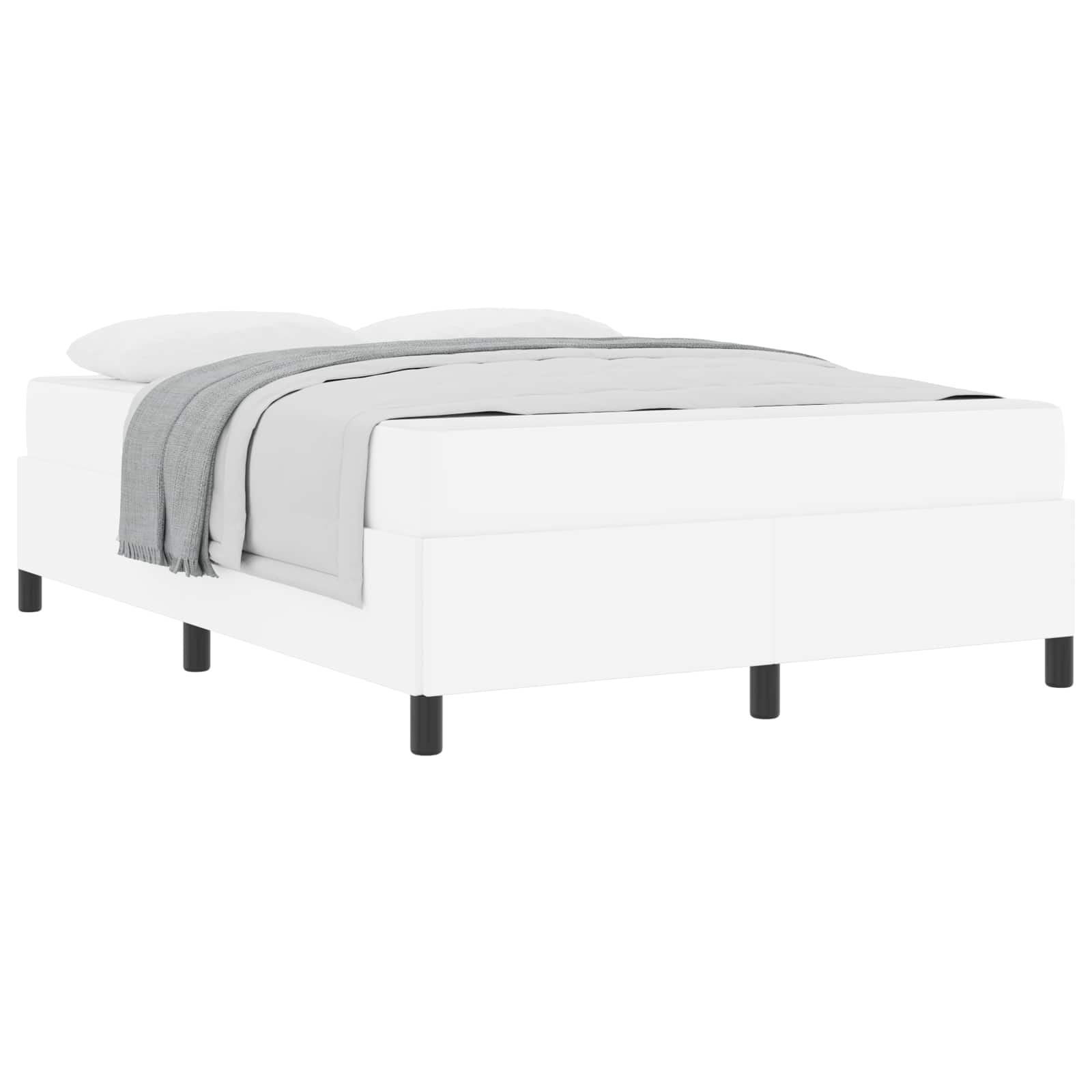 Cadre de lit avec matelas Blanc 140 x 190 cm tissu - XIOS