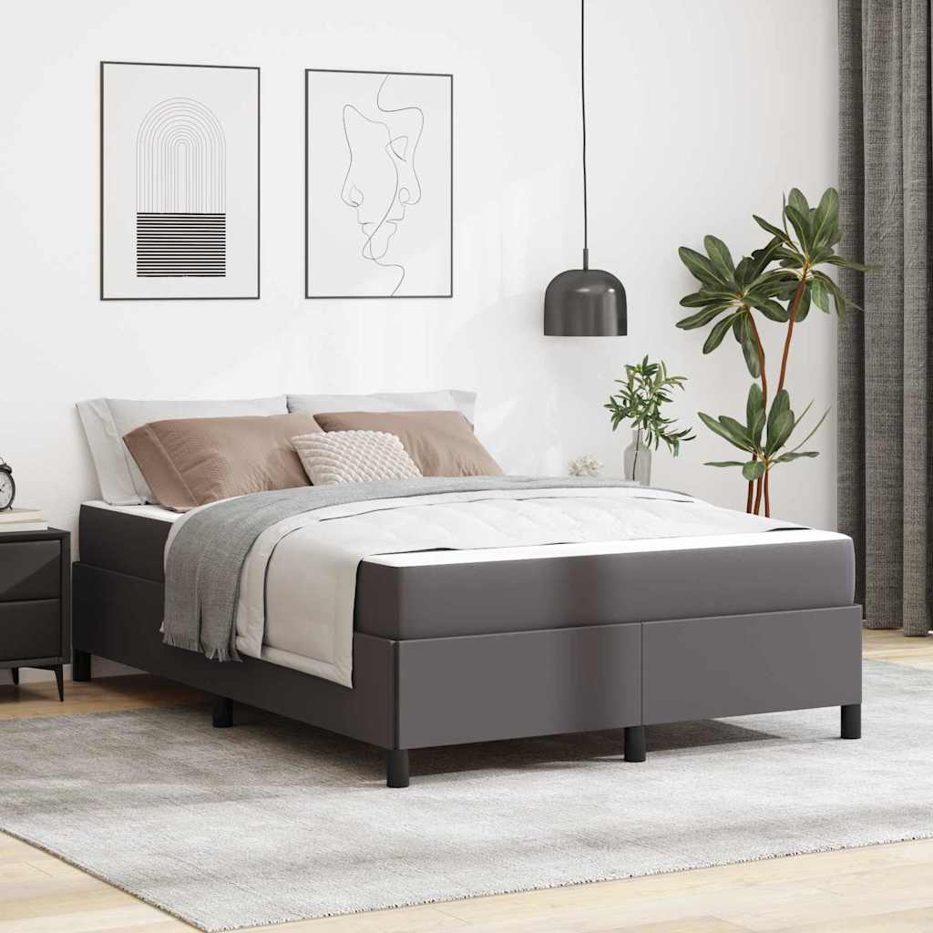 Cadre de lit avec matelas Gris 140 x 190 cm tissu - XIOS