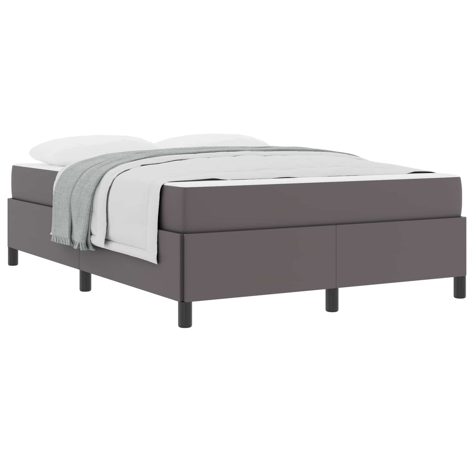 Cadre de lit avec matelas Gris 140 x 190 cm tissu - XIOS