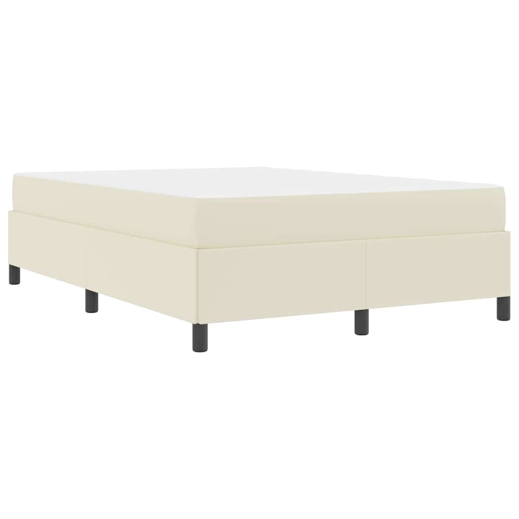 Cadre de lit avec matelas Crème 140 x 200 cm tissu - XIOS