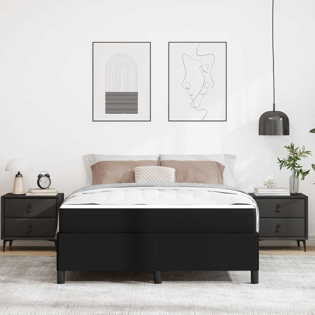 Cadre de lit avec matelas Noir 160 x 200 cm tissu - XIOS