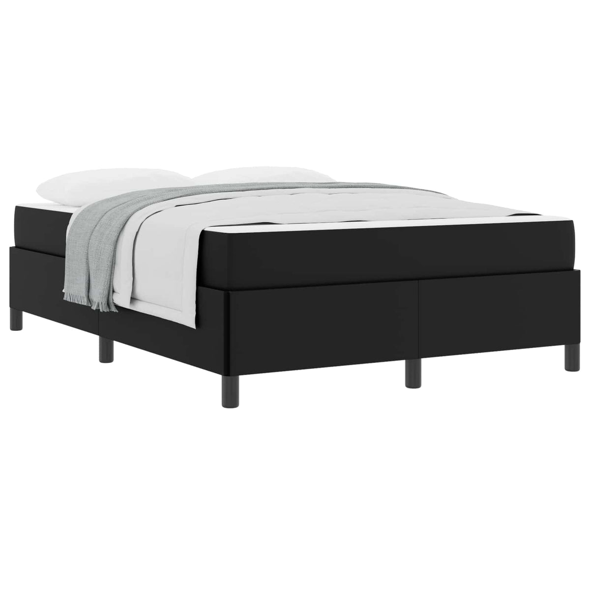 Cadre de lit avec matelas Noir 160 x 200 cm tissu