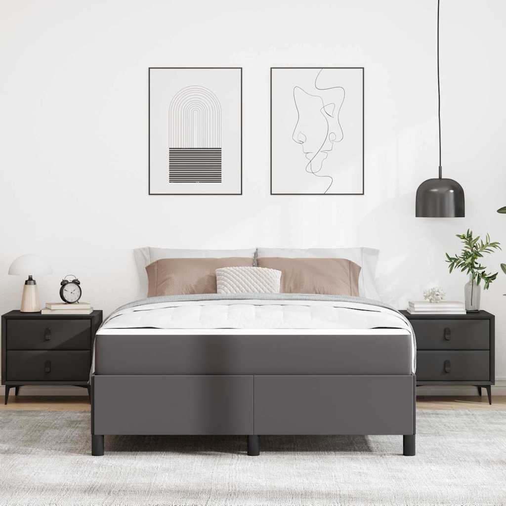 Cadre de lit avec matelas Gris 160 x 200 cm tissu - XIOS