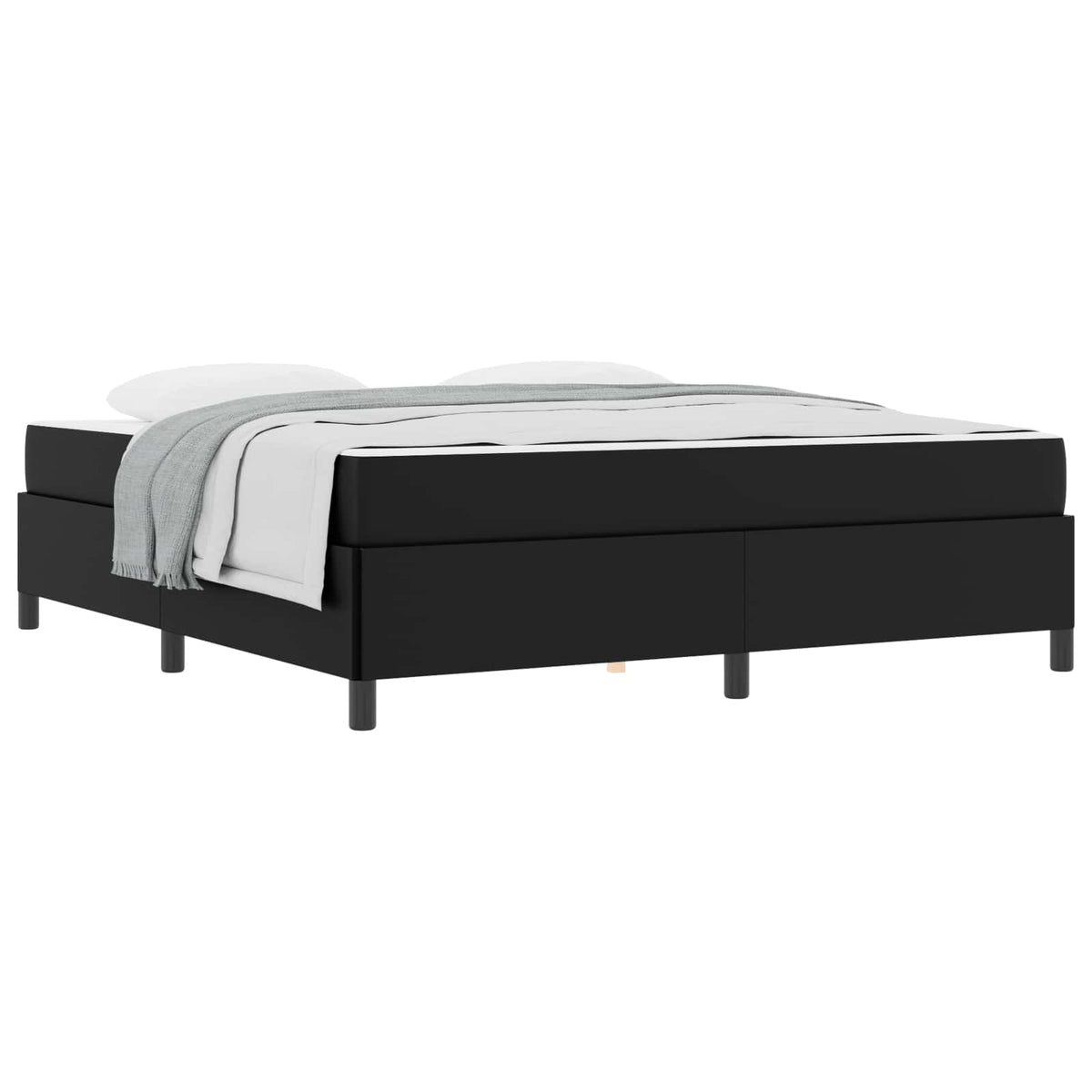 Cadre de lit avec matelas Noir 180 x 200 cm tissu