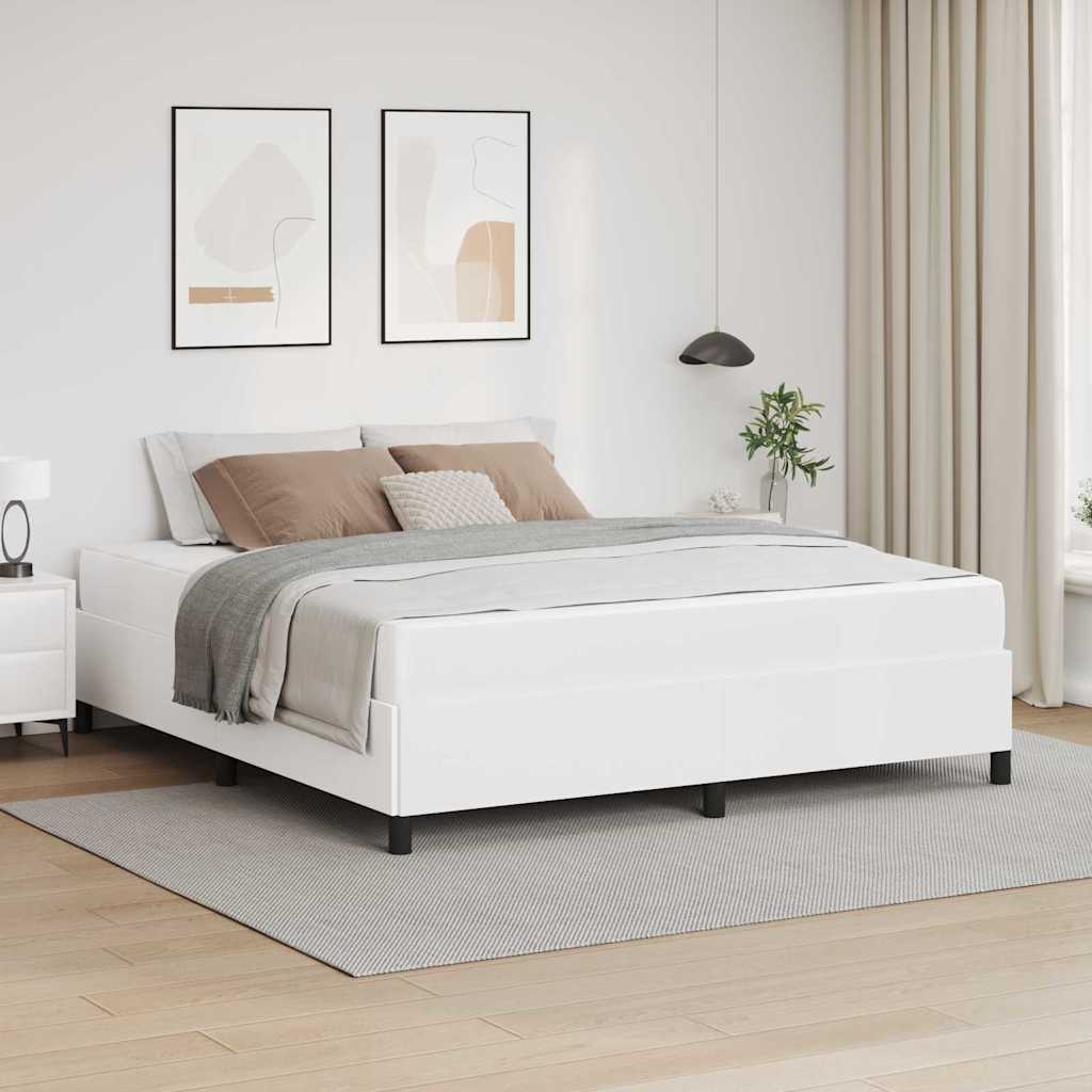 Cadre de lit avec matelas Blanc 180 x 200 cm tissu - XIOS