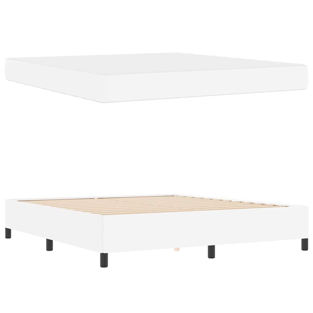 Cadre de lit avec matelas Blanc 180 x 200 cm tissu - XIOS