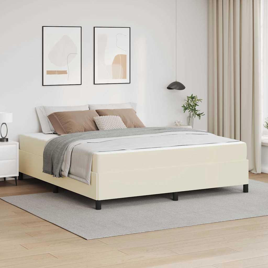 Cadre de lit avec matelas Crème 180 x 200 cm tissu - XIOS