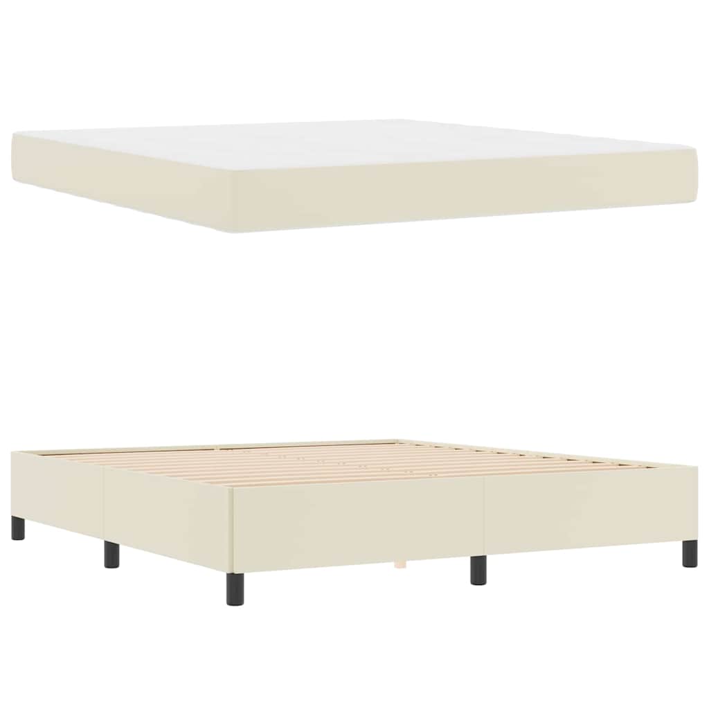 Cadre de lit avec matelas Crème 180 x 200 cm tissu - XIOS