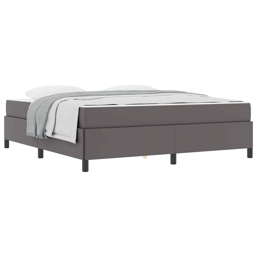 Cadre de lit avec matelas Gris 180 x 200 cm Faux cuir - XIOS