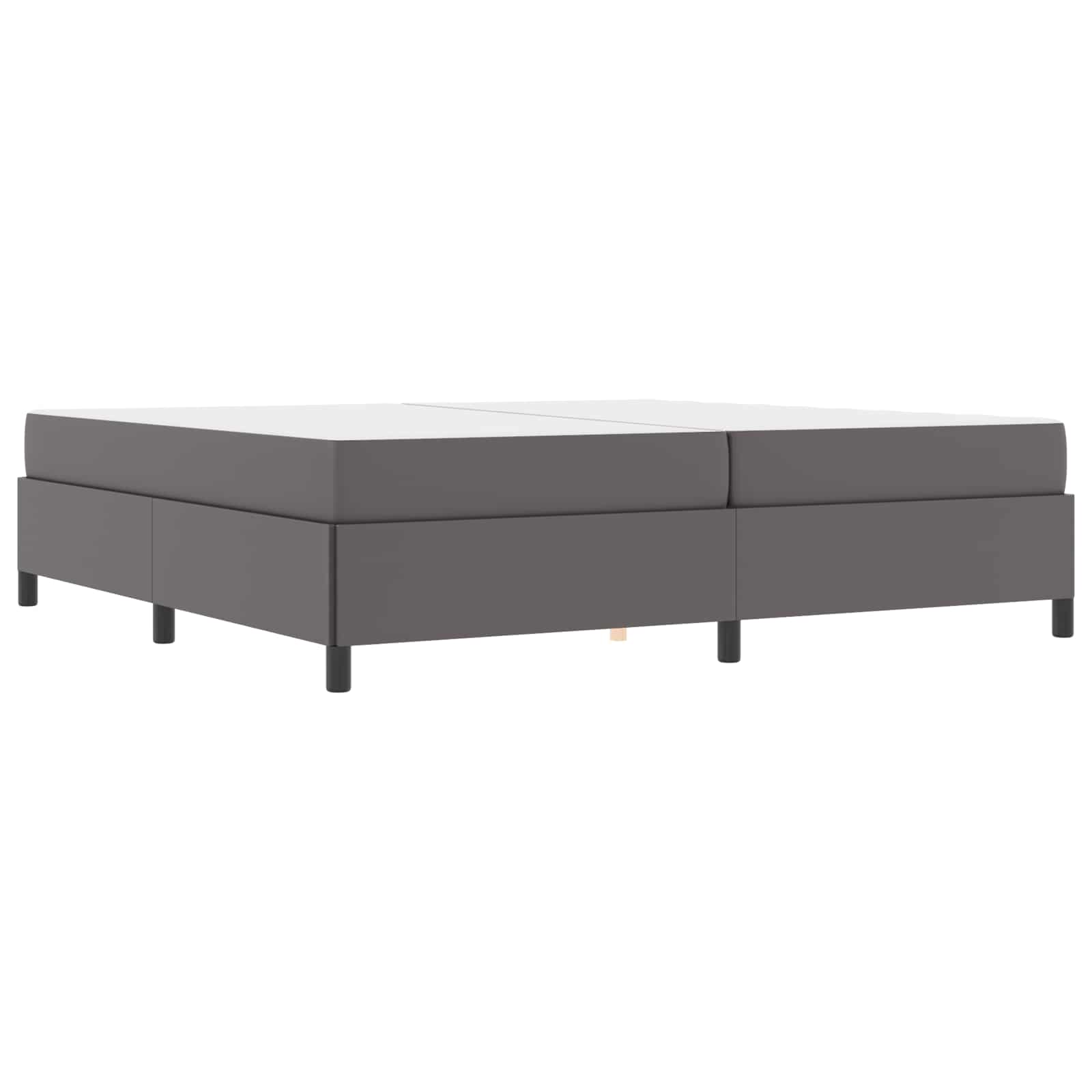 Cadre de lit avec matelas Gris 200 x 200 cm tissu - XIOS
