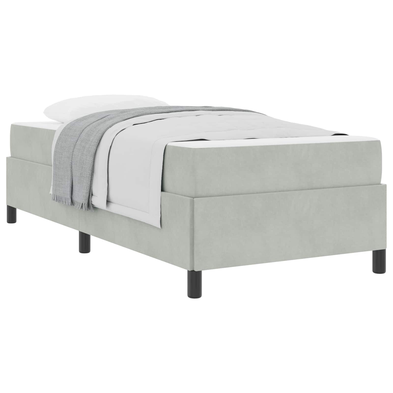 Cadre de lit avec matelas Gris clair 80 x 200 cm tissu - XIOS