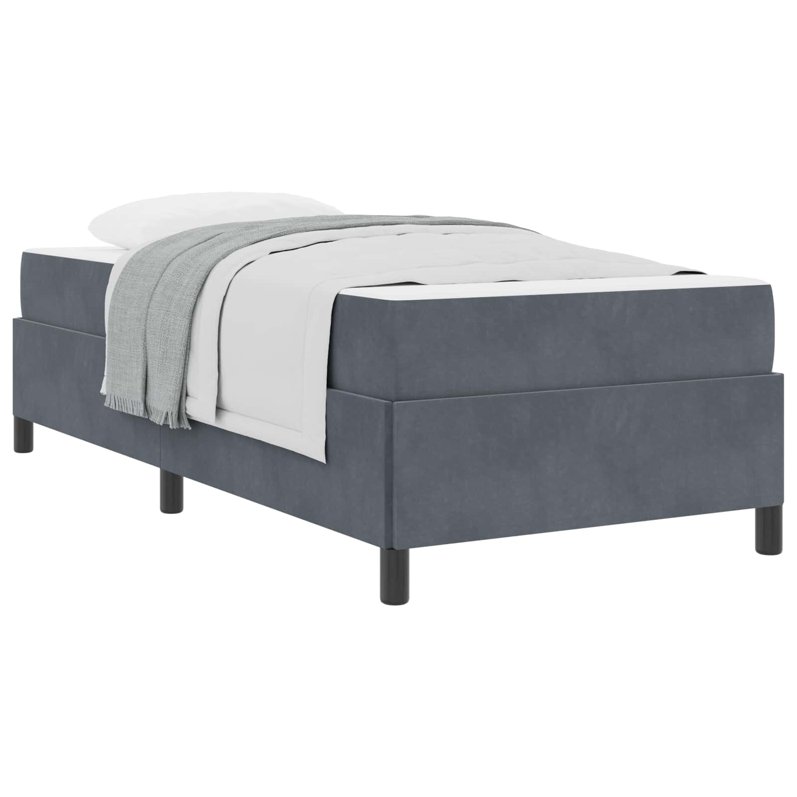 Cadre de lit Gris foncé 90 x 190 cm tissu - XIOS