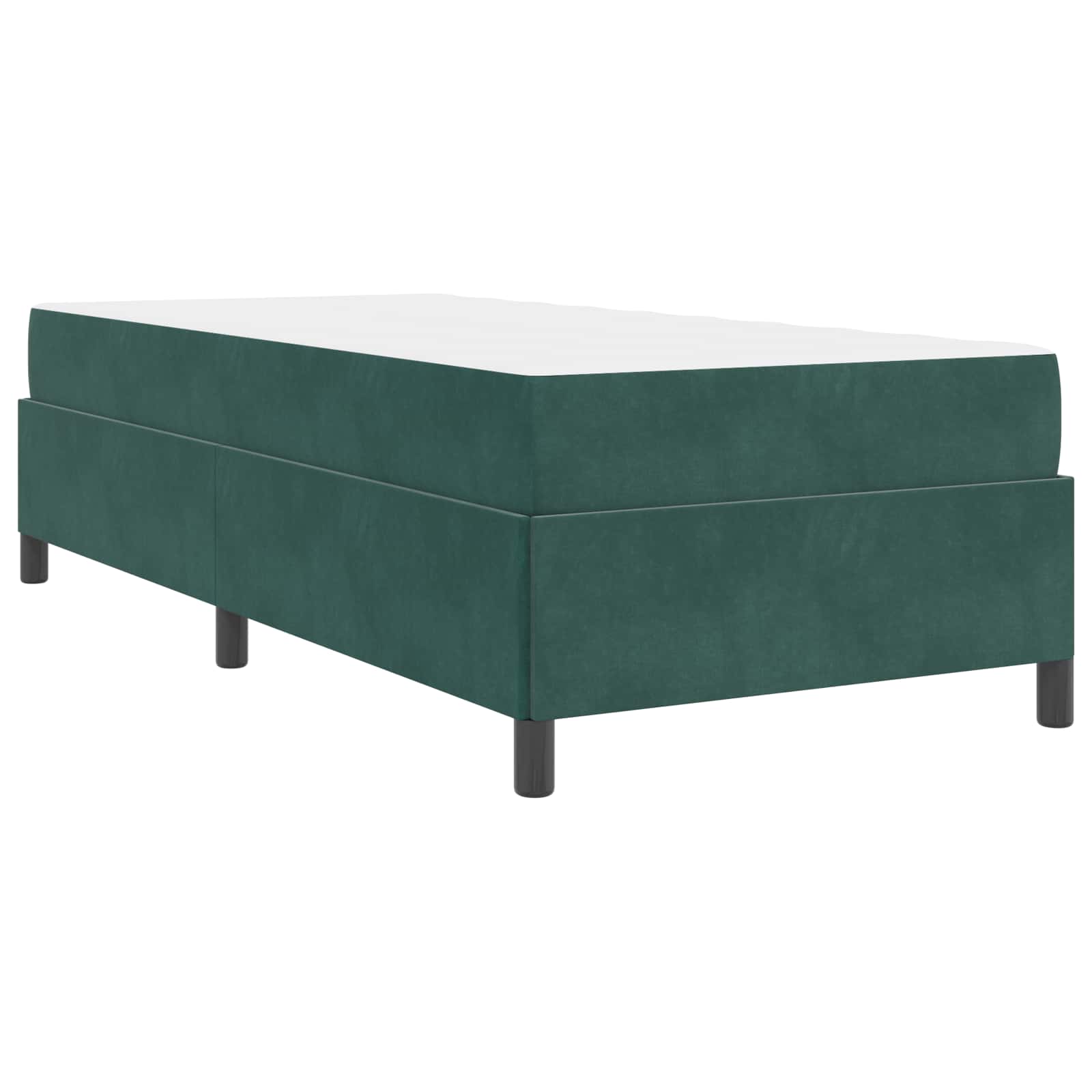 Cadre de lit avec matelas Vert foncé 90 x 190 cm tissu - XIOS