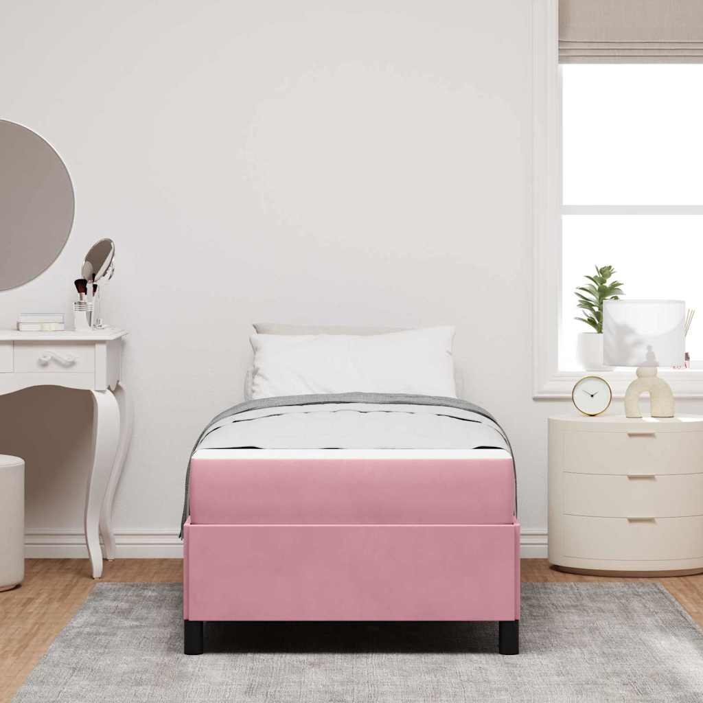 Cadre de lit Rose 90 x 190 cm tissu