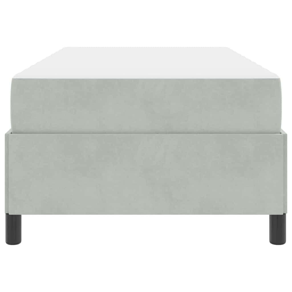 Cadre de lit avec matelas Gris clair 90 x 200 cm tissu - XIOS