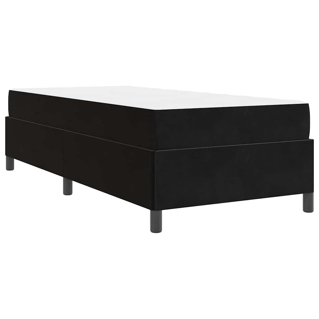 Cadre de lit avec matelas Noir 100 x 200 cm tissu - XIOS