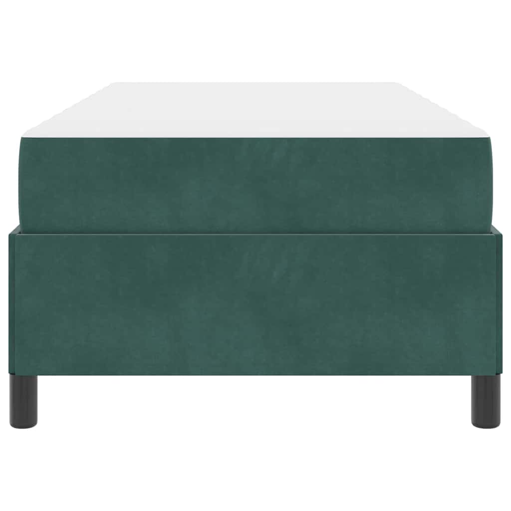 Cadre de lit avec matelas Vert foncé 100 x 200 cm tissu - XIOS