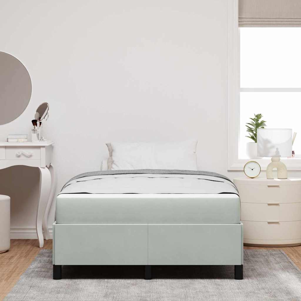 Cadre de lit avec matelas Gris clair 120 x 190 cm tissu - XIOS