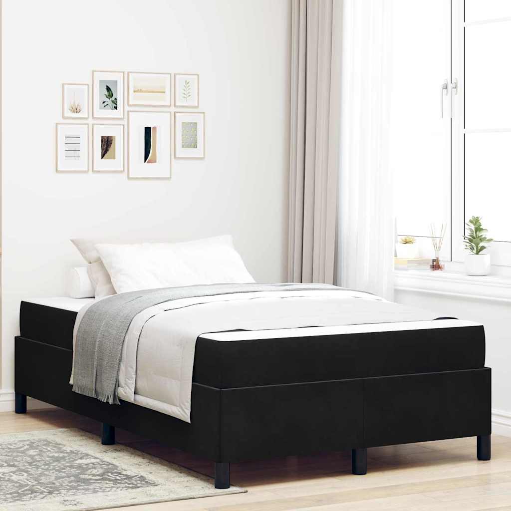 Cadre de lit avec matelas Noir 120 x 190 cm tissu - XIOS