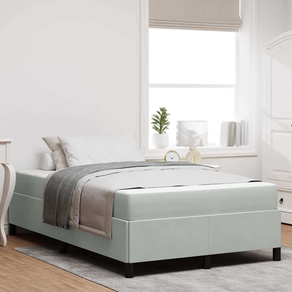 Cadre de lit avec matelas Gris clair 120 x 200 cm tissu - XIOS