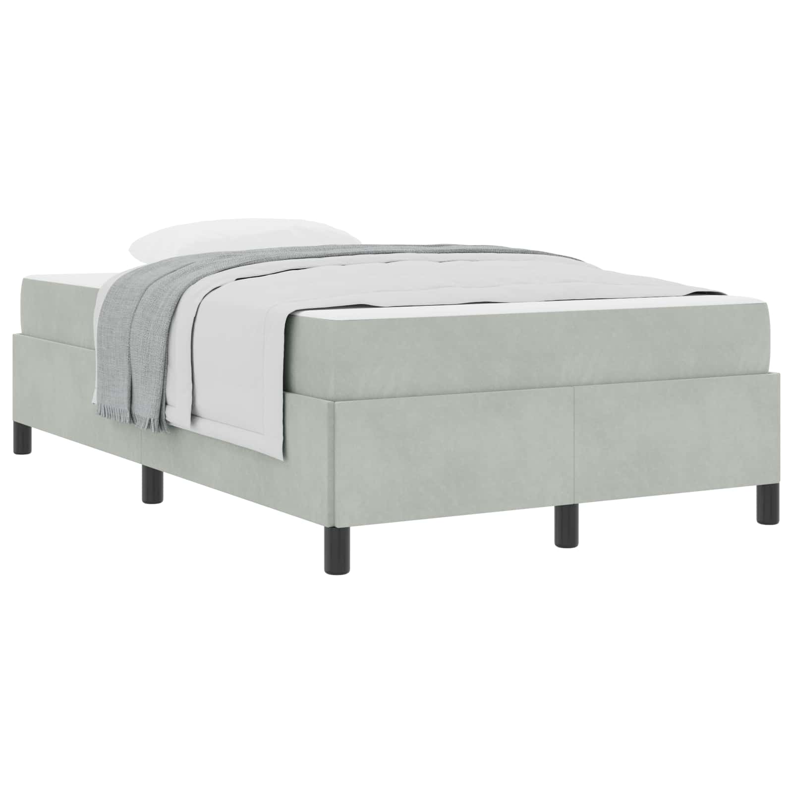 Cadre de lit avec matelas Gris clair 120 x 200 cm tissu - XIOS