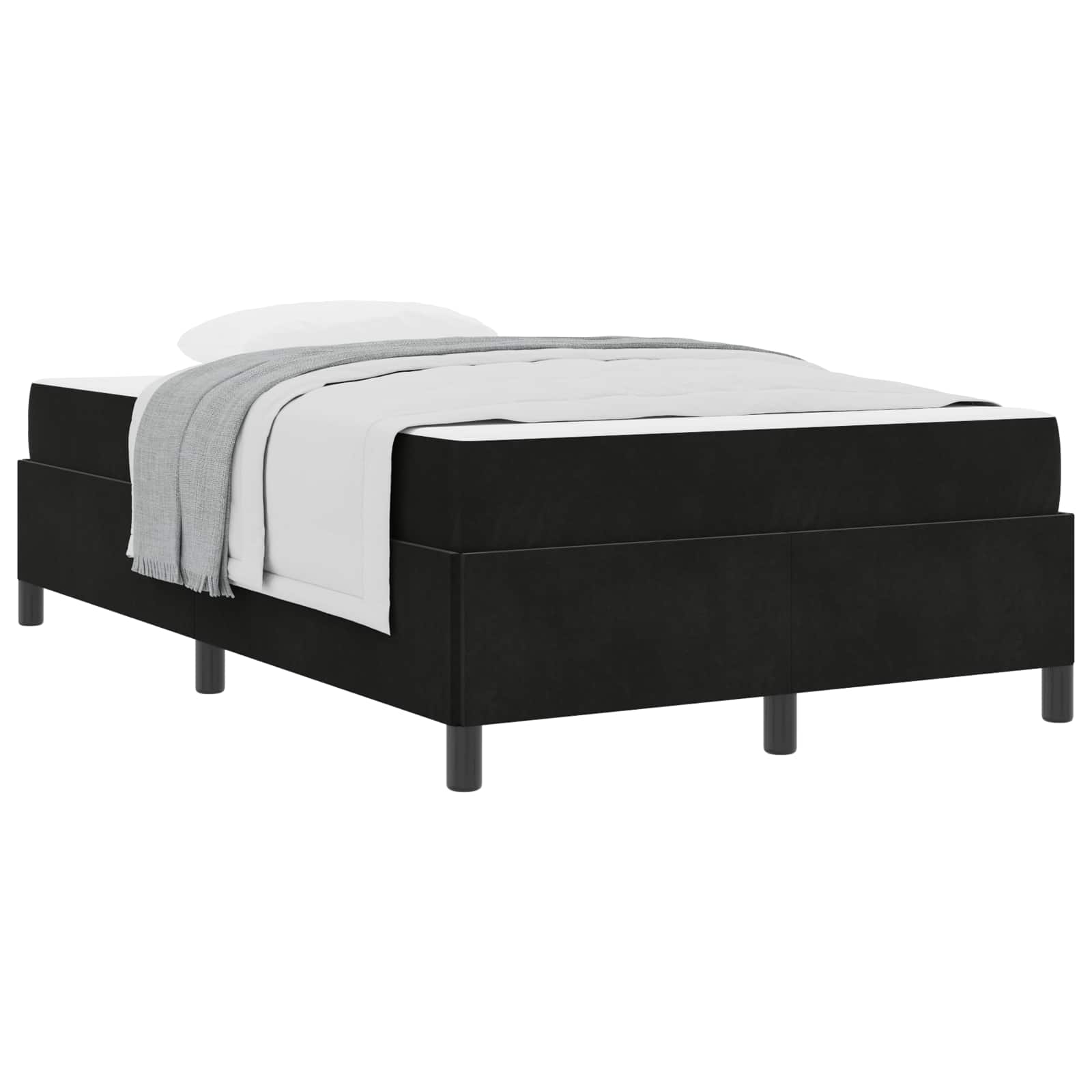 Cadre de lit avec matelas Noir 120 x 200 cm tissu - XIOS