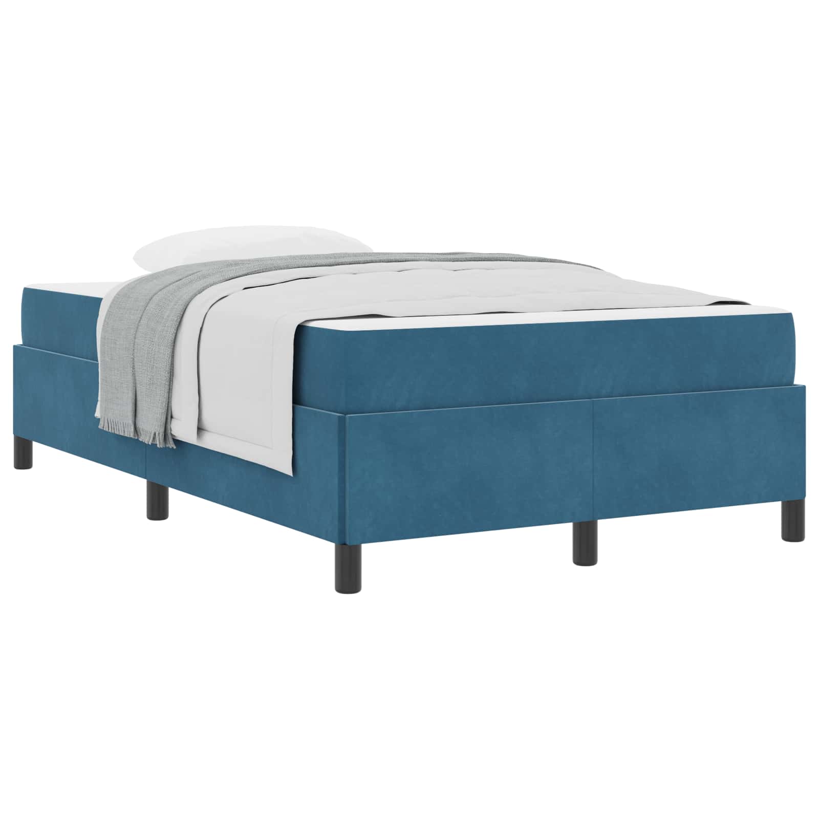 Cadre de lit avec matelas Bleu foncé 120 x 200 cm tissu - XIOS