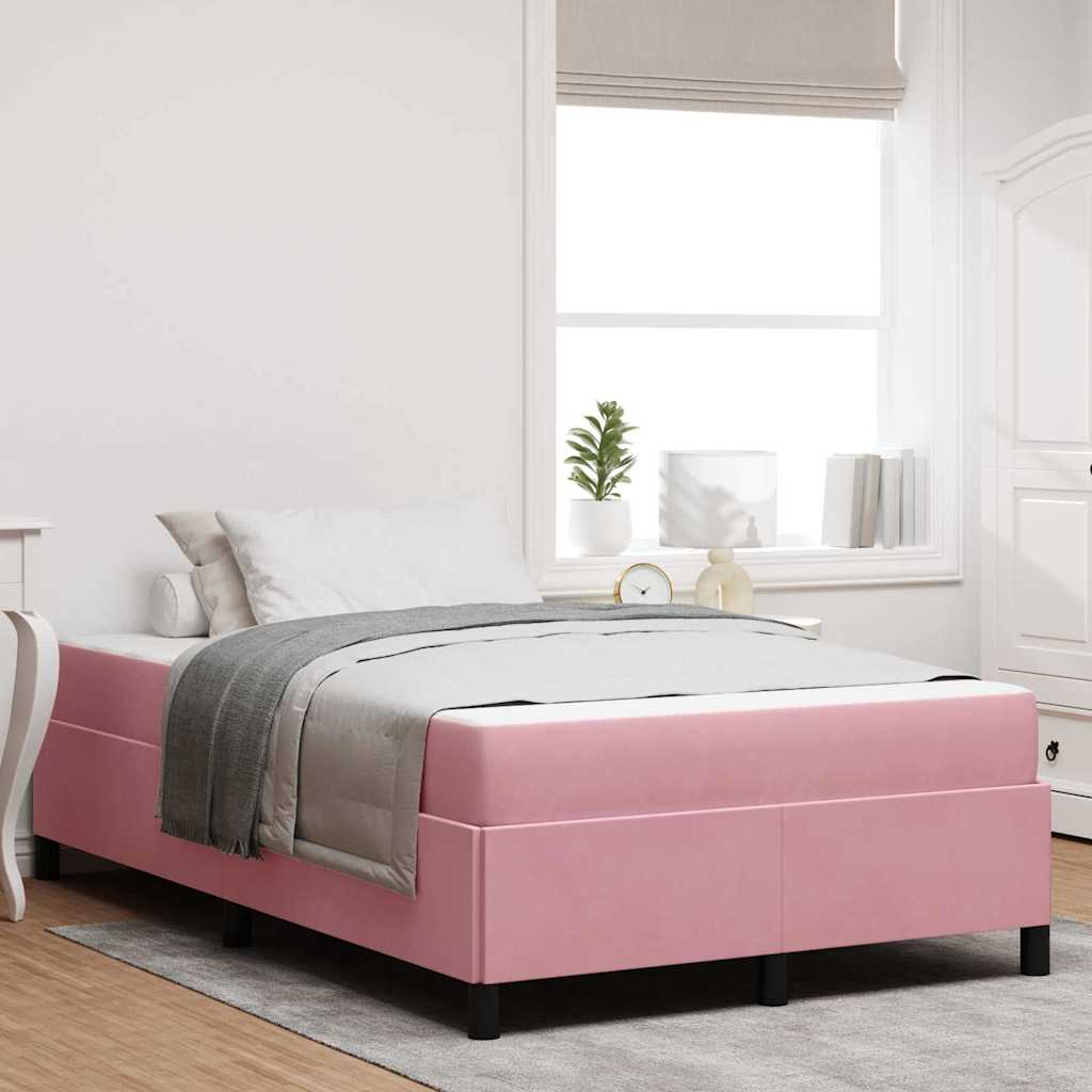 Cadre de lit avec matelas Rose 120 x 200 cm tissu - XIOS