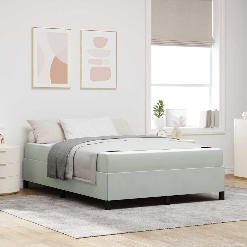 Cadre de lit avec matelas Gris clair 140 x 190 cm tissu - XIOS