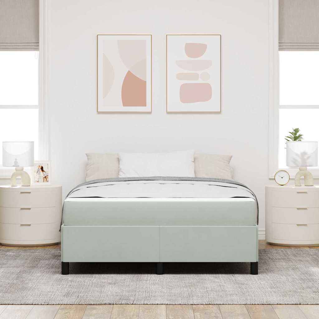 Cadre de lit avec matelas Gris clair 140 x 190 cm tissu - XIOS