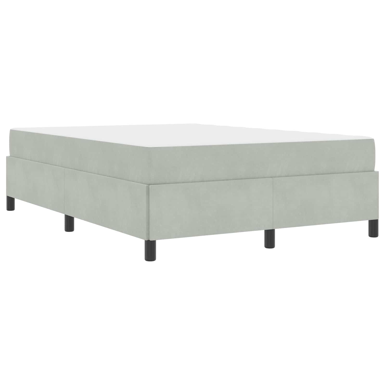 Cadre de lit avec matelas Gris clair 140 x 190 cm tissu - XIOS