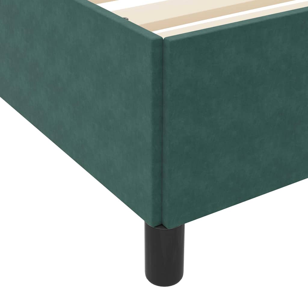 Cadre de lit avec matelas Vert foncé 140 x 190 cm tissu - XIOS