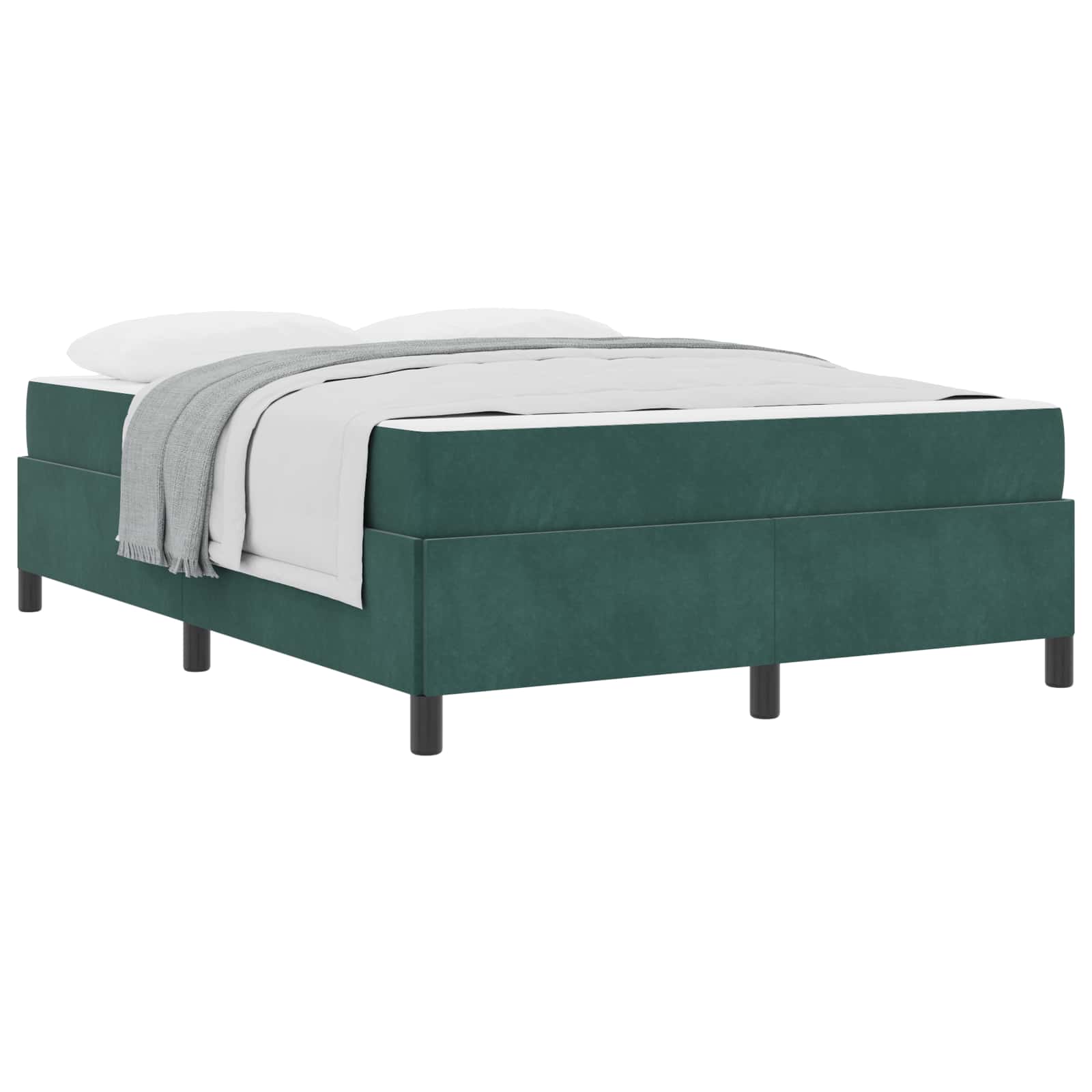 Cadre de lit avec matelas Vert foncé 140 x 190 cm tissu - XIOS