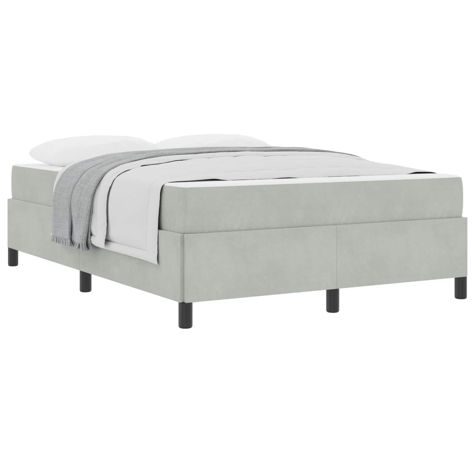 Cadre de lit avec matelas Gris clair 140 x 200 cm tissu - XIOS