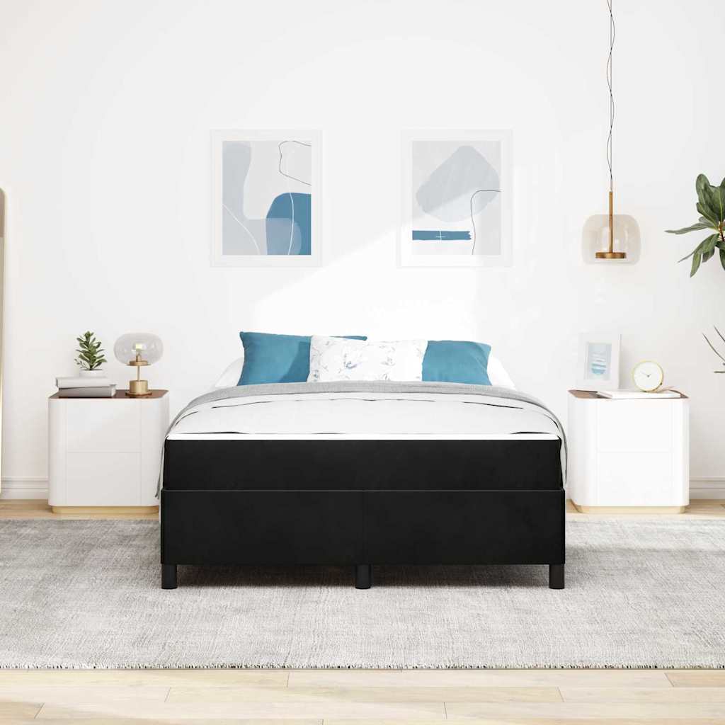 Cadre de lit avec matelas Noir 140 x 200 cm tissu - XIOS