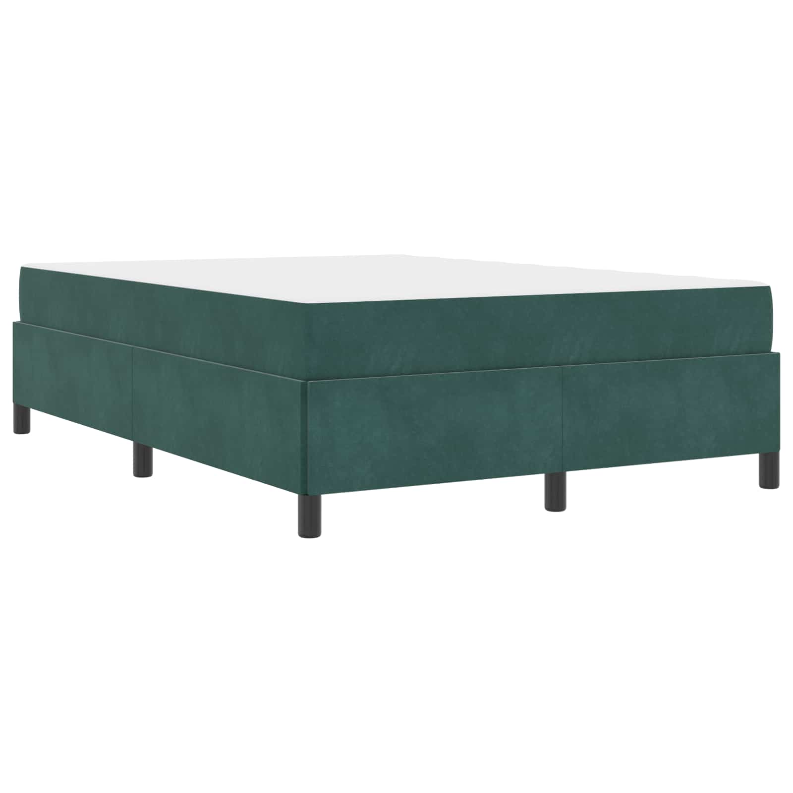 Cadre de lit avec matelas Vert foncé 140 x 200 cm tissu - XIOS