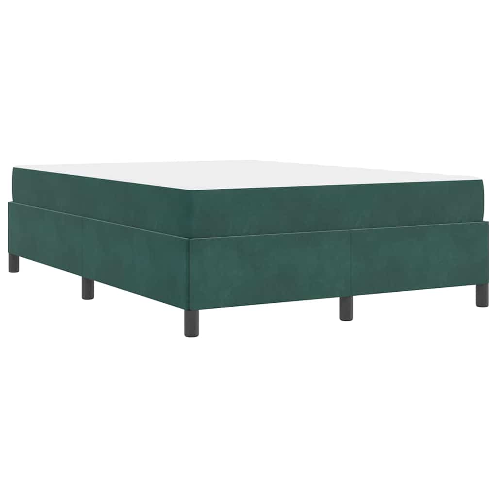 Cadre de lit avec matelas Vert foncé 140 x 200 cm tissu - XIOS