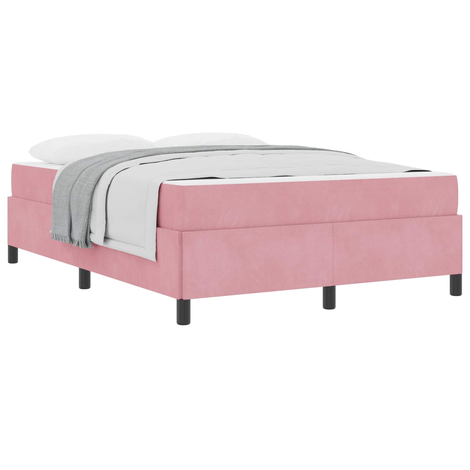 Cadre de lit avec matelas Rose 140 x 200 cm tissu - XIOS