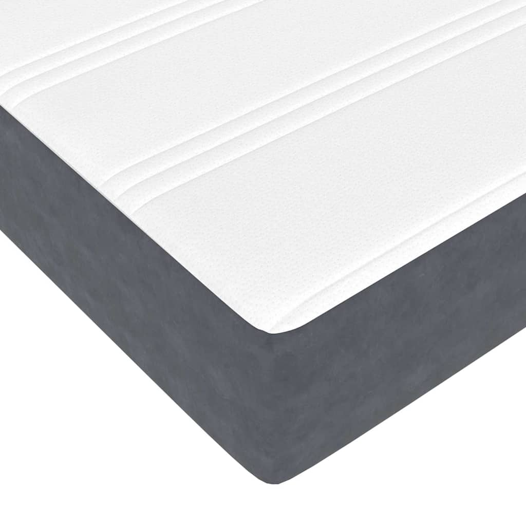 Cadre de lit avec matelas Gris foncé 160 x 200 cm tissu - XIOS