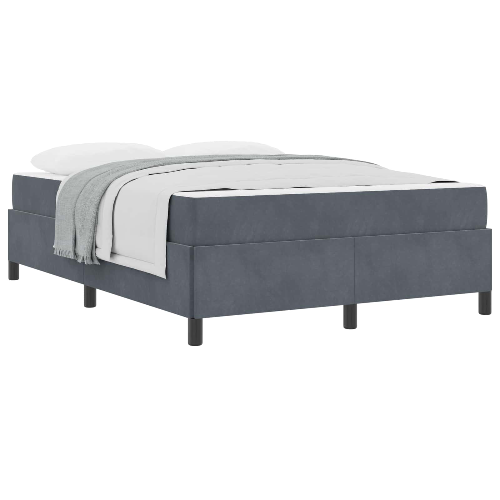 Cadre de lit avec matelas Gris foncé 160 x 200 cm tissu - XIOS