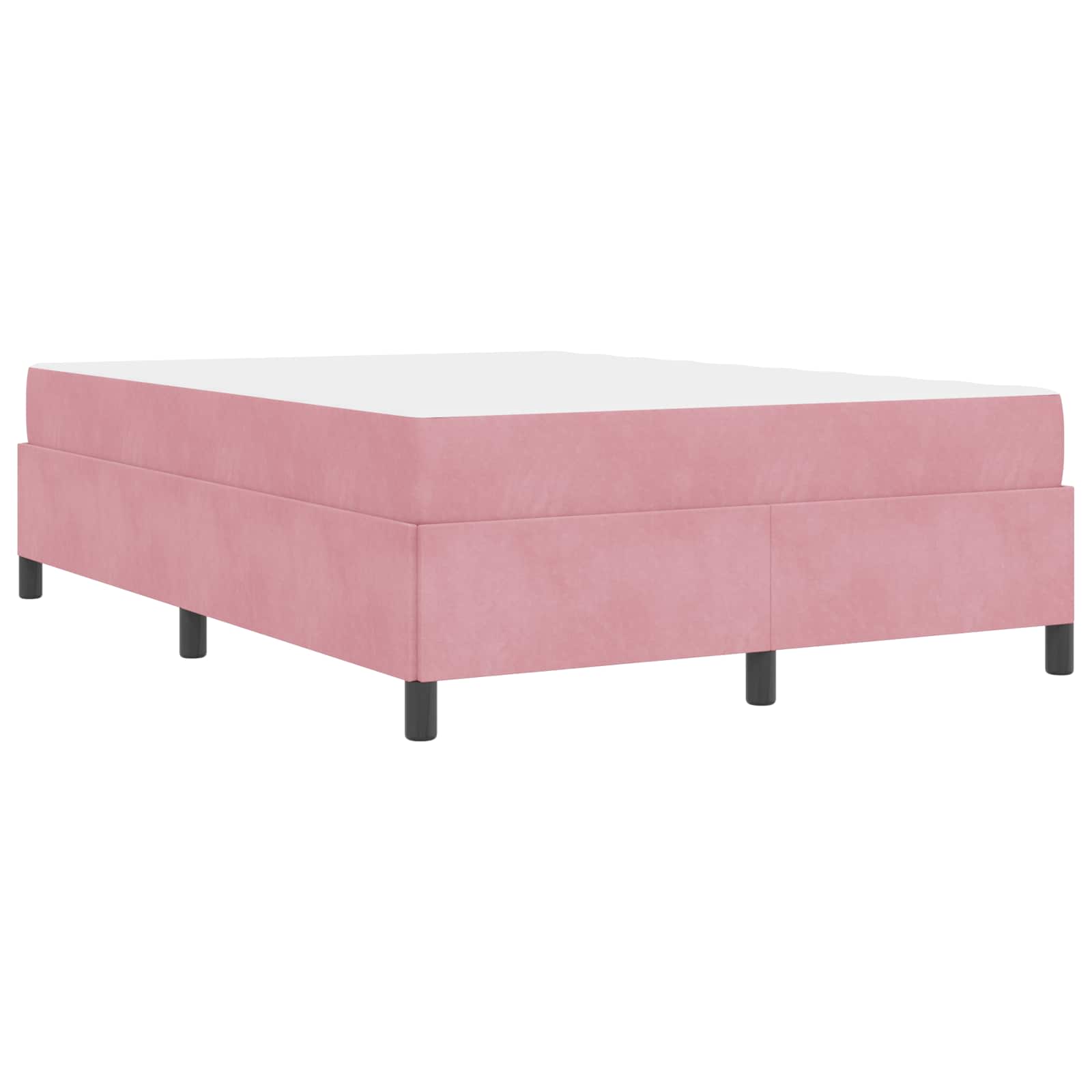Cadre de lit avec matelas Rose 160 x 200 cm tissu - XIOS