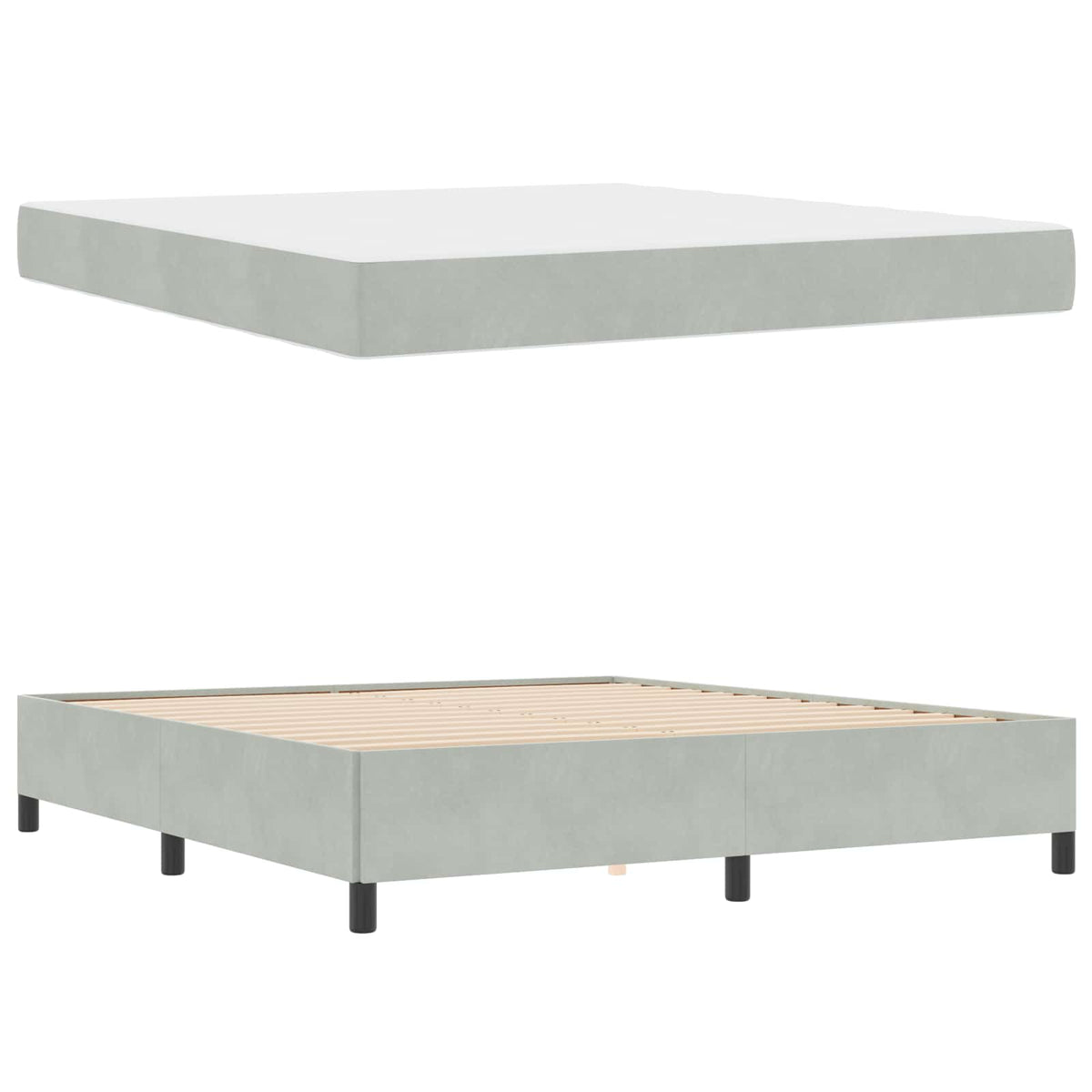 Cadre de lit Gris clair 180 x 200 cm tissu